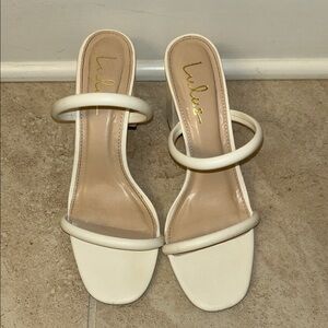 Lulu's Cream Strappy Heels